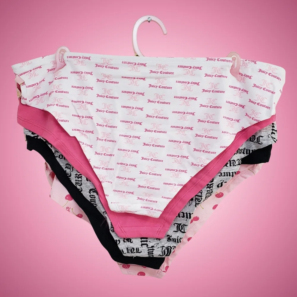 Juicy Couture Underwear 5 Pairs Cotton Spandex Large Pink NWT